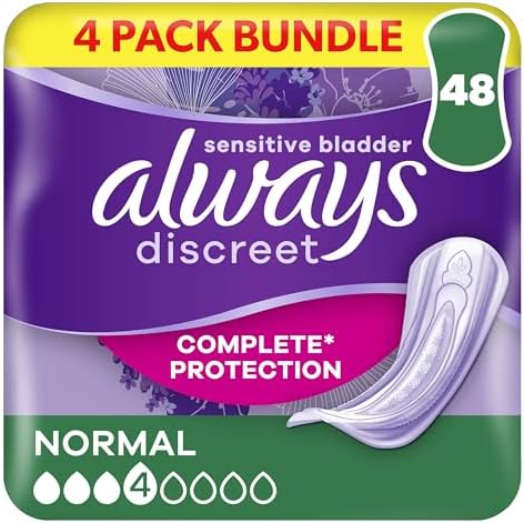 Always Discreet Incontinence Pads Women, Normal, 48 Moderate Absorbency Pads