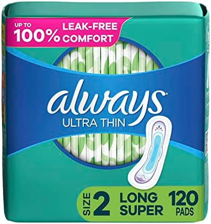 Always Ultra Thin, Feminine Pads For Women, Size 2 Long Super Absorbency