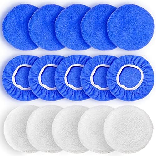 FONAROLL 5 to 6 Inch Car Polisher Pad Bonnet, 15Pcs Car Polishing Bonnet Buffing