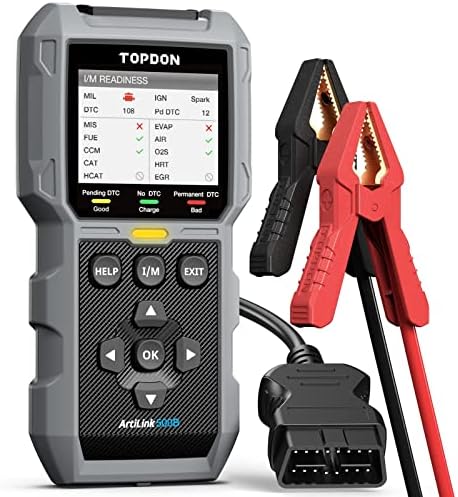TOPDON AL500B OBD2 Scanner Battery Tester 2 in 1 Code Reader, Full OBDII