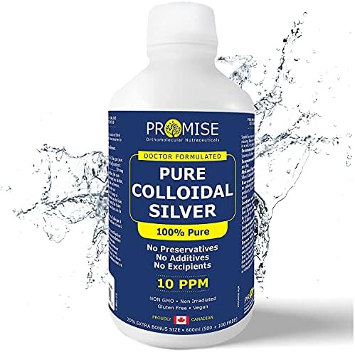 Promise 100% Pure Colloidal Silver 600ml (20oz) Family Sized Super Liquid