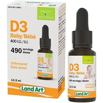 Certified Organic Vitamin D3 Drops - For Baby - 400 IU per drop