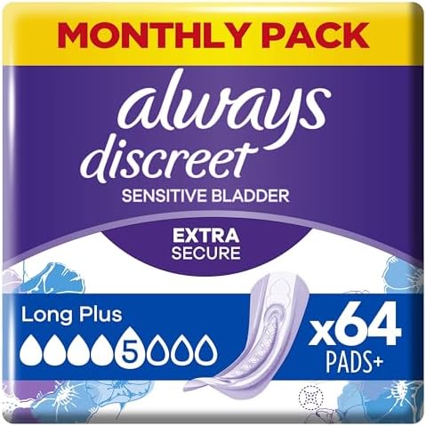 Always Discreet Incontinence Pads Women, Long Plus, Absorbency 5