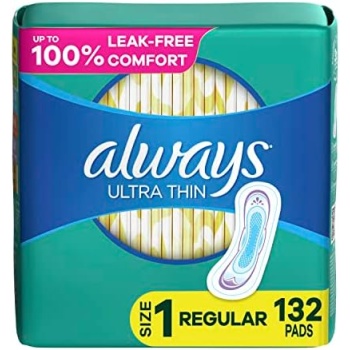 Always Ultra Thin Pads without Wings, Size 1, Regular, Unscented
