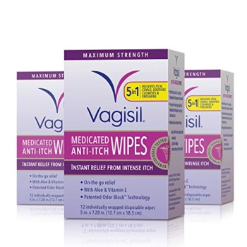 Vagisil Anti-Itch Medicated Feminine Intimate Wipes for Women, Maximum Strength