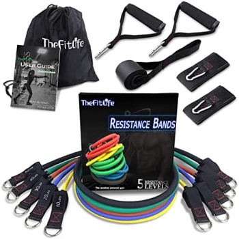 TheFitLife Exercise and Resistance Bands Set - 5 Fitness stackable up to