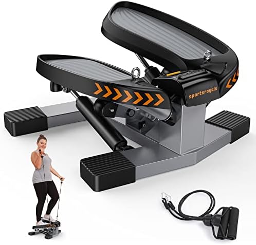Sportsroyals Stair Stepper for Exercises-Twist Stepper with Resistance Bands