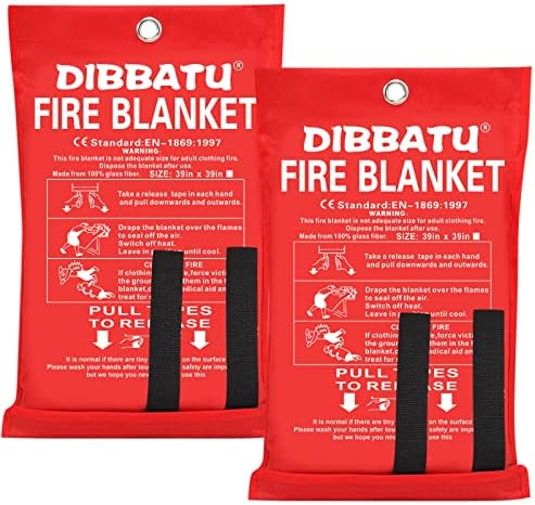 DIBBATU Fire Blanket Emergency for Home and Kitchen, Fire Retardant Blankets