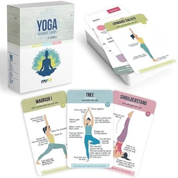 merka Yoga Cards - Yoga Deck Workout Cards 50 Cards Asana Yoga Poses Positions