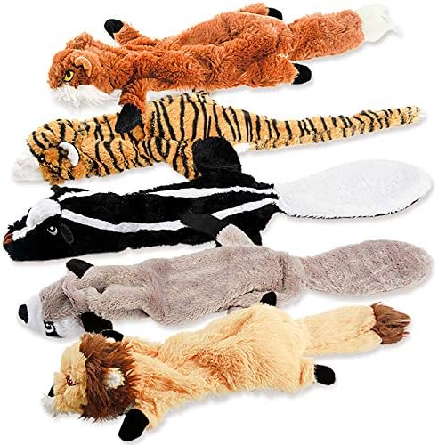 FIREOR Dog Squeak Toys, No Stuffing Plush Dogs Chew Toy