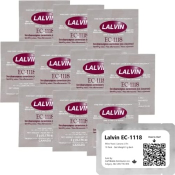 Lalvin EC-1118 Wine Yeast (10 Pack) - Champagne Yeast - Make Wine Cider Mead