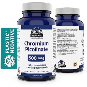 Chromium Picolinate 500mcg - Glucose and Blood Sugar Support Supplement