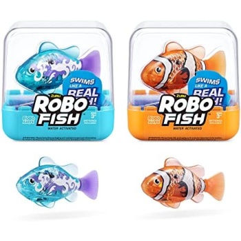 Robo Alive Robo Fish Robotic Swimming Fish (Teal + Orange) by ZURU Water