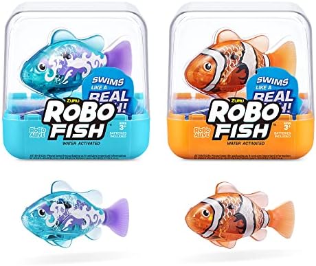 Robo Alive Robo Fish Robotic Swimming Fish (Teal + Orange) by ZURU Water