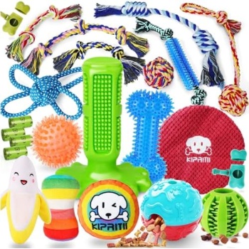 KIPRITII Dog Chew Toys for Puppy - 23 Pack Puppies Teething Chew Toys