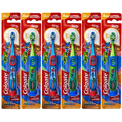Colgate PJ Masks Toothbrush for Toddlers & Little Children with Suction Cup