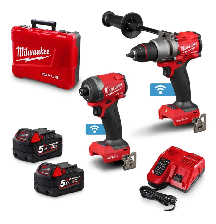MILWAUKEE 18V FUEL™ ONE-KEY™ 2 PIECE 2 X 5.0AH COMBO KIT M18ONEPP2A3502C