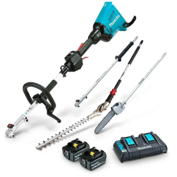 MAKITA 36V 2 X 5.0AH BRUSHLESS MULTI-FUNCTION POWERHEAD, POLE SAW & HEDGE TRIMMER KIT DUX60PSHPT2-B