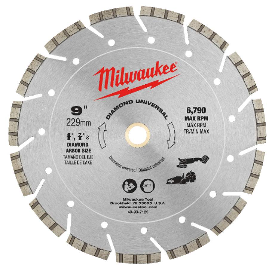 Milwaukee 49947125 230mm (9”) Universal Diamond Segmented Saw Blade