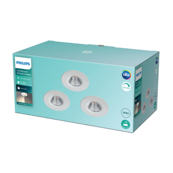 Philips SL261 Dive IP65 Recessed Downlight White 5W Warm White 3pk