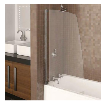 Aqualux Sail Bath Screen Silver Frame 770x1375mm