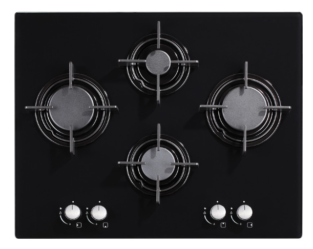Cata 60cm Black Glass Gas Hob