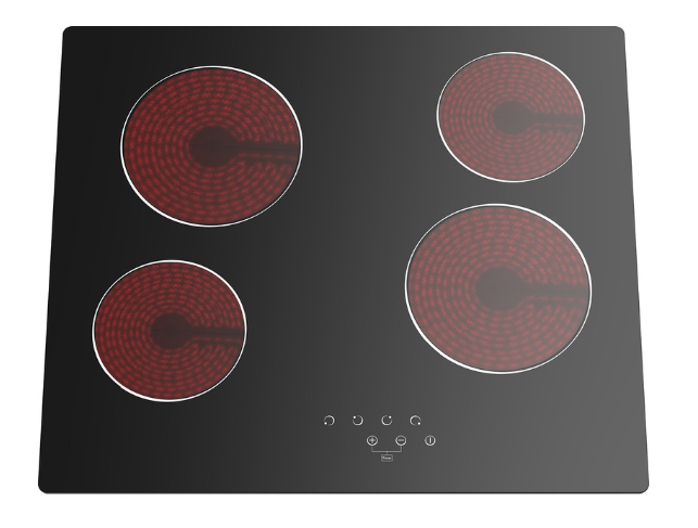 Cata 60cm Black Glass Ceramic Electric Hob Touch Control