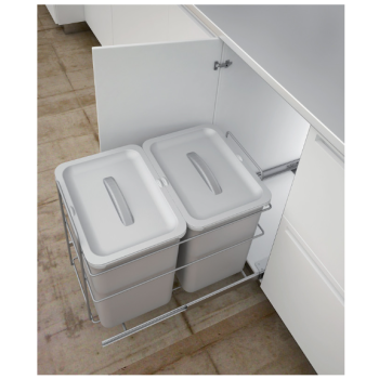Hafele 400mm Pull Out Waste Bins 2 x 16L