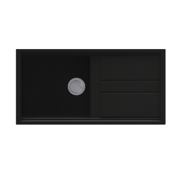 Reginox Best Reversible Composite Kitchen Sink & Drainer Single Bowl Black