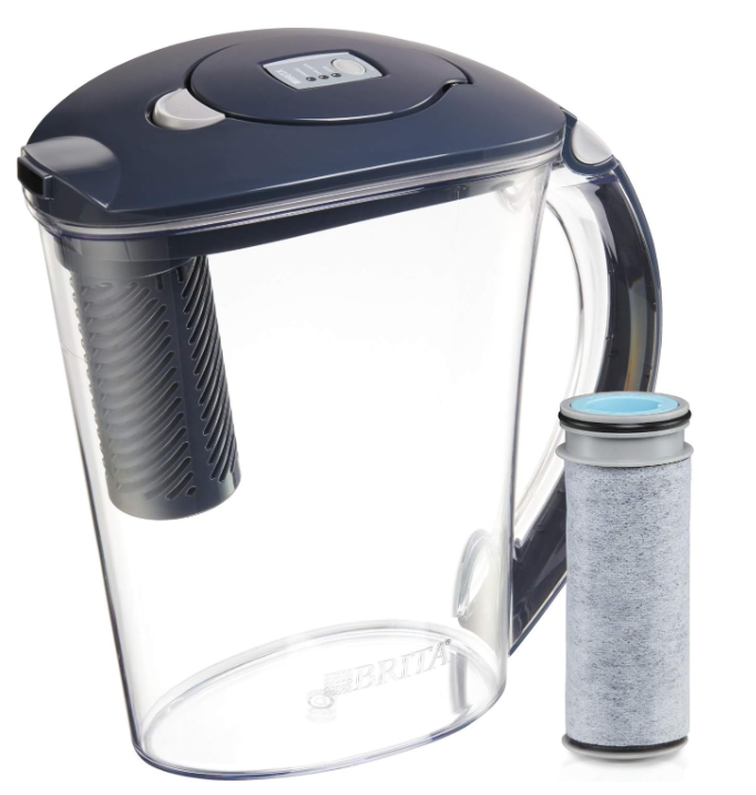 Brita Stream Rapids Water Filter Pitcher, Carbon Gray, Large 10 Cup, 1 Count